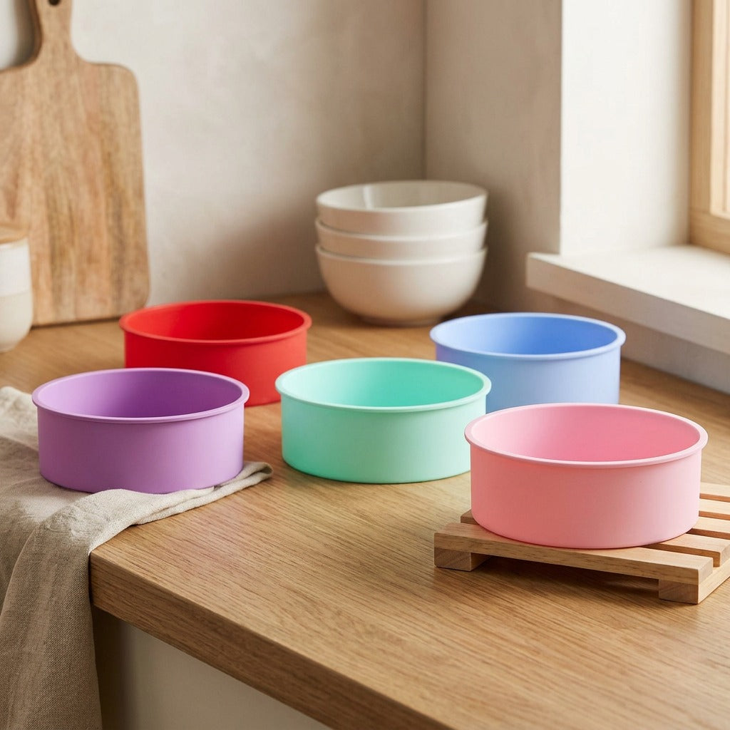 Cakesoft™ Silicone Round Cake Mold, styled close view