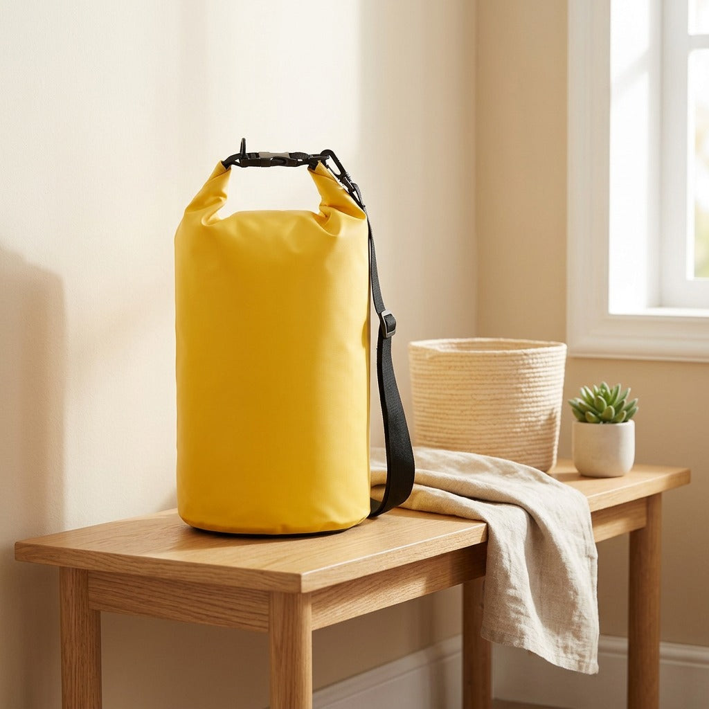 Beachseal™ PVC Waterproof Beach Bag in a calm home setting