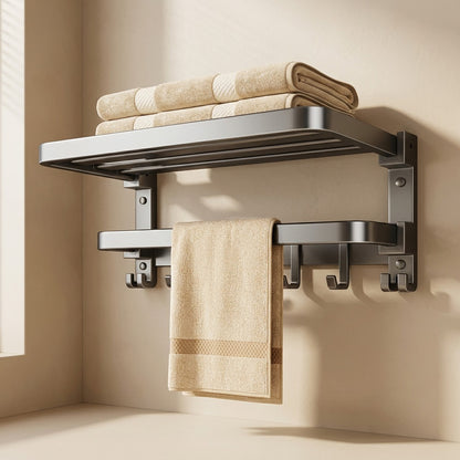 Foldrail™ Gun Gray Folding Towel Rack