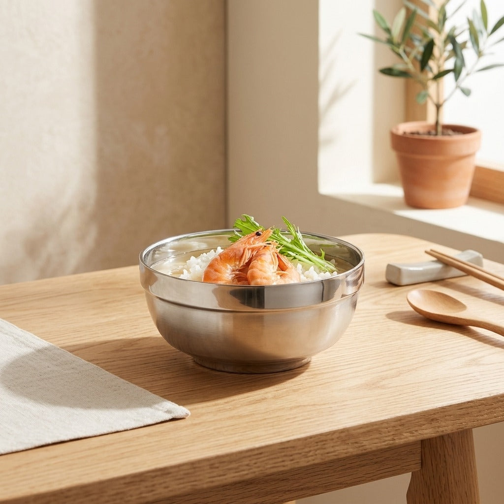 Riceglint™ Stainless Steel Rice Bowl in a calm home setting