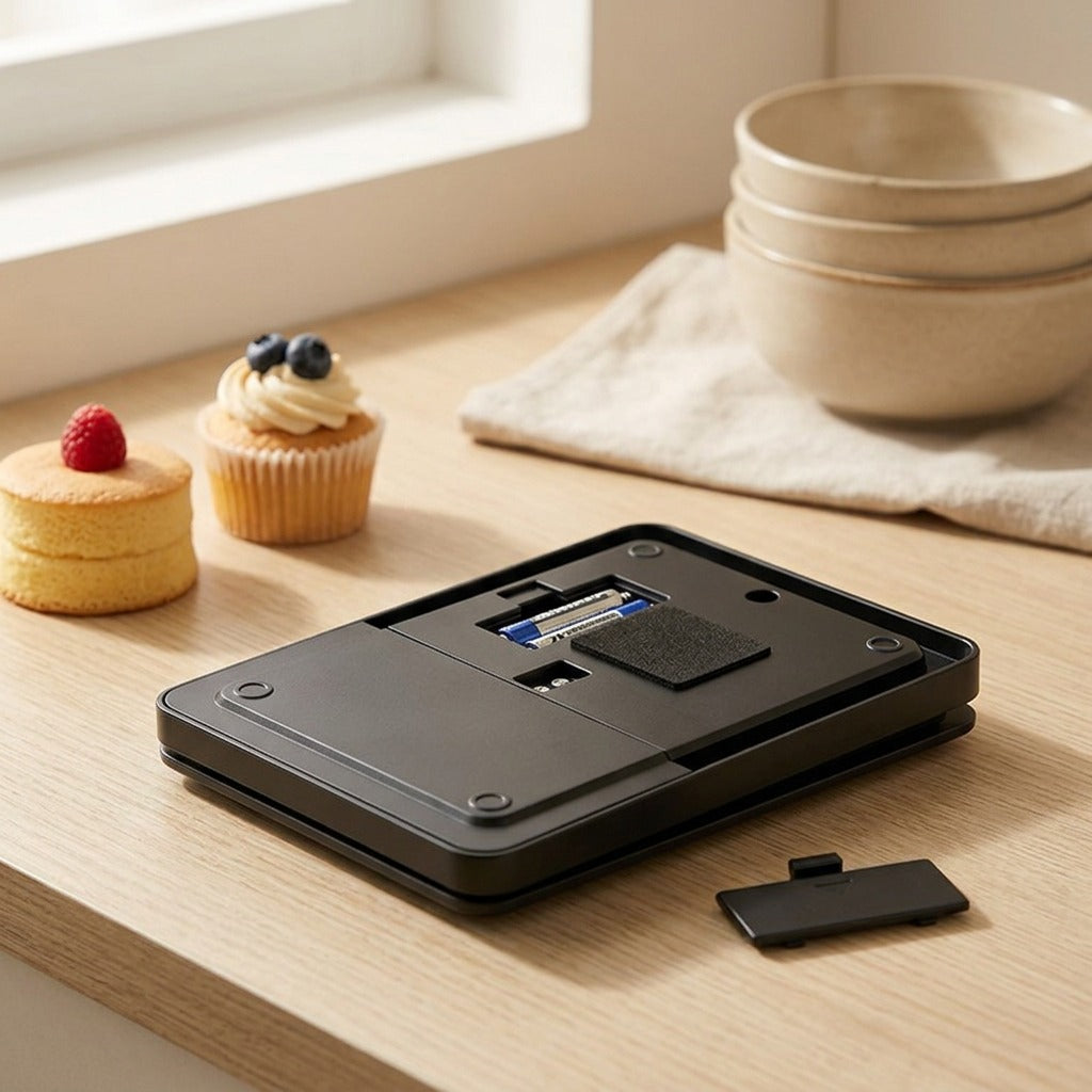 Gramglance™ Battery-Powered Kitchen Electronic Scale, styled close view