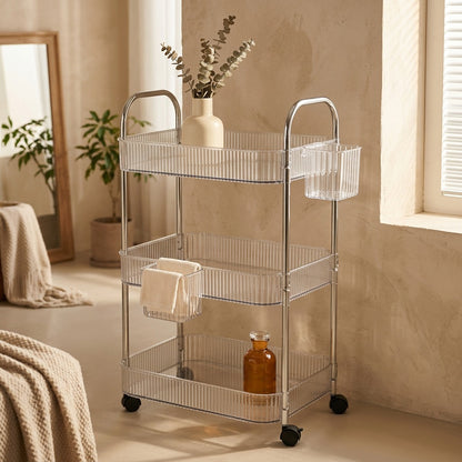 Cartkeep™ Plastic Trolley Storage Rack, styled close view
