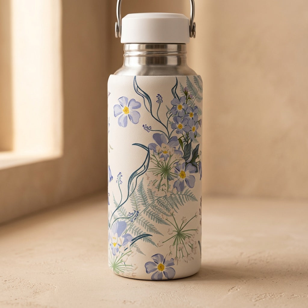 Sipshell™ 304 Stainless Steel Water Bottle, material and detail close-up