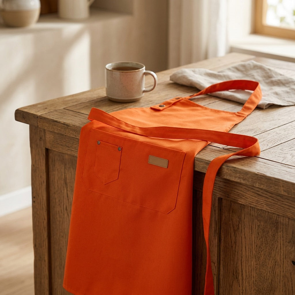 Teabib™ Polyester Apron for Milk Tea Service, styled close view