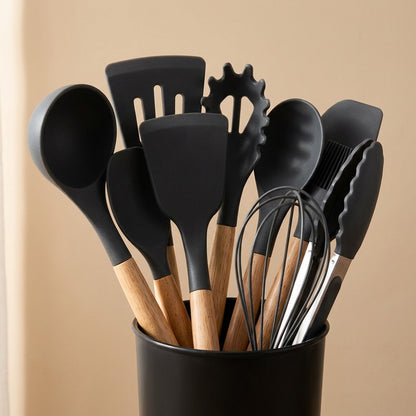 Cookcaddy™ Silicone Kitchen Utensil Set with Bucket, material and detail close-up