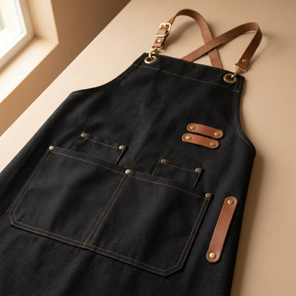 Drycanvas™ Water-Repellent Canvas Apron, material and detail close-up