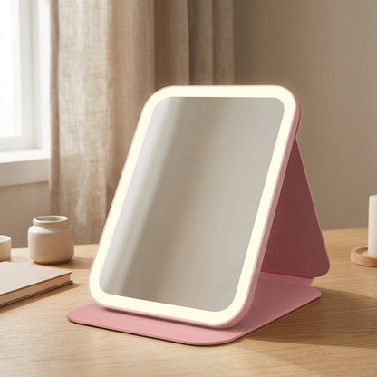 Glowgaze™ LED Desktop Mirror, styled close view
