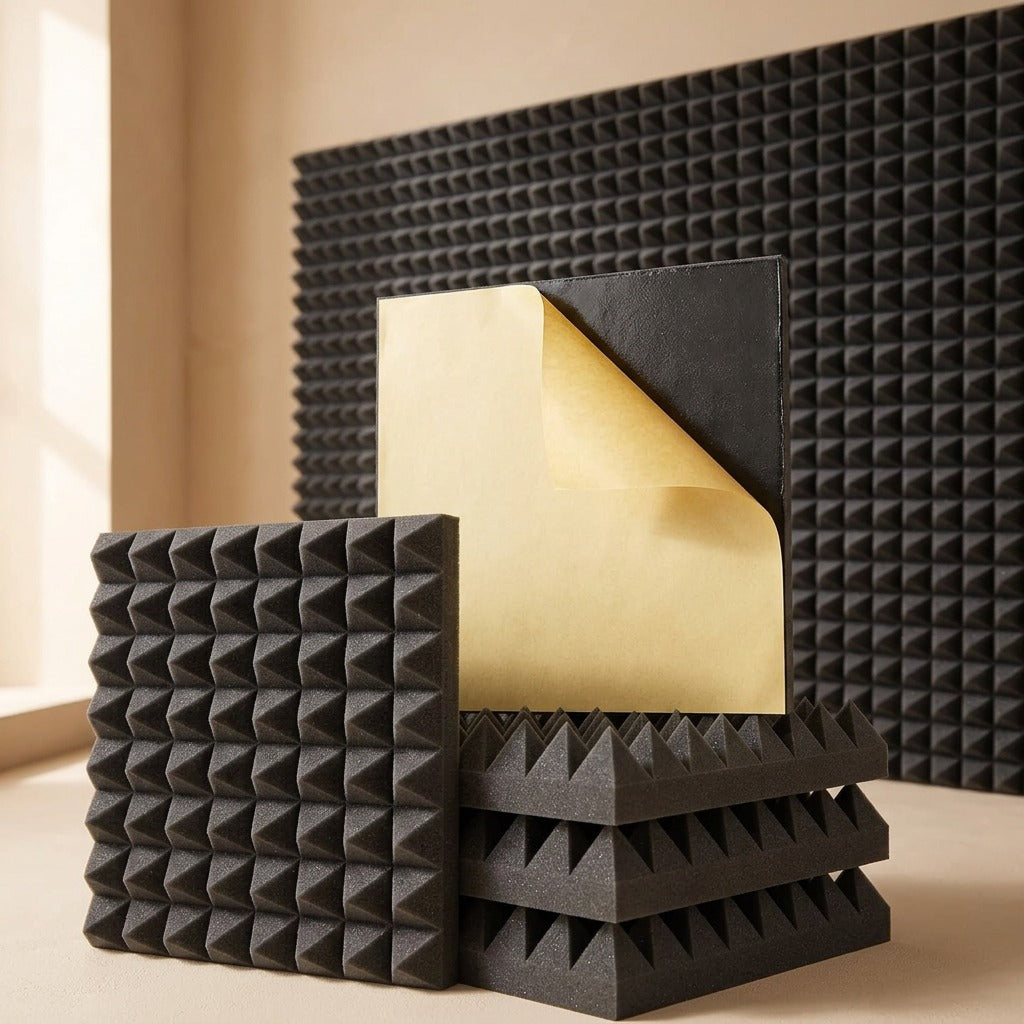 Peakmuff™ Pyramid Sound-Absorbing Foam Panels, material and detail close-up