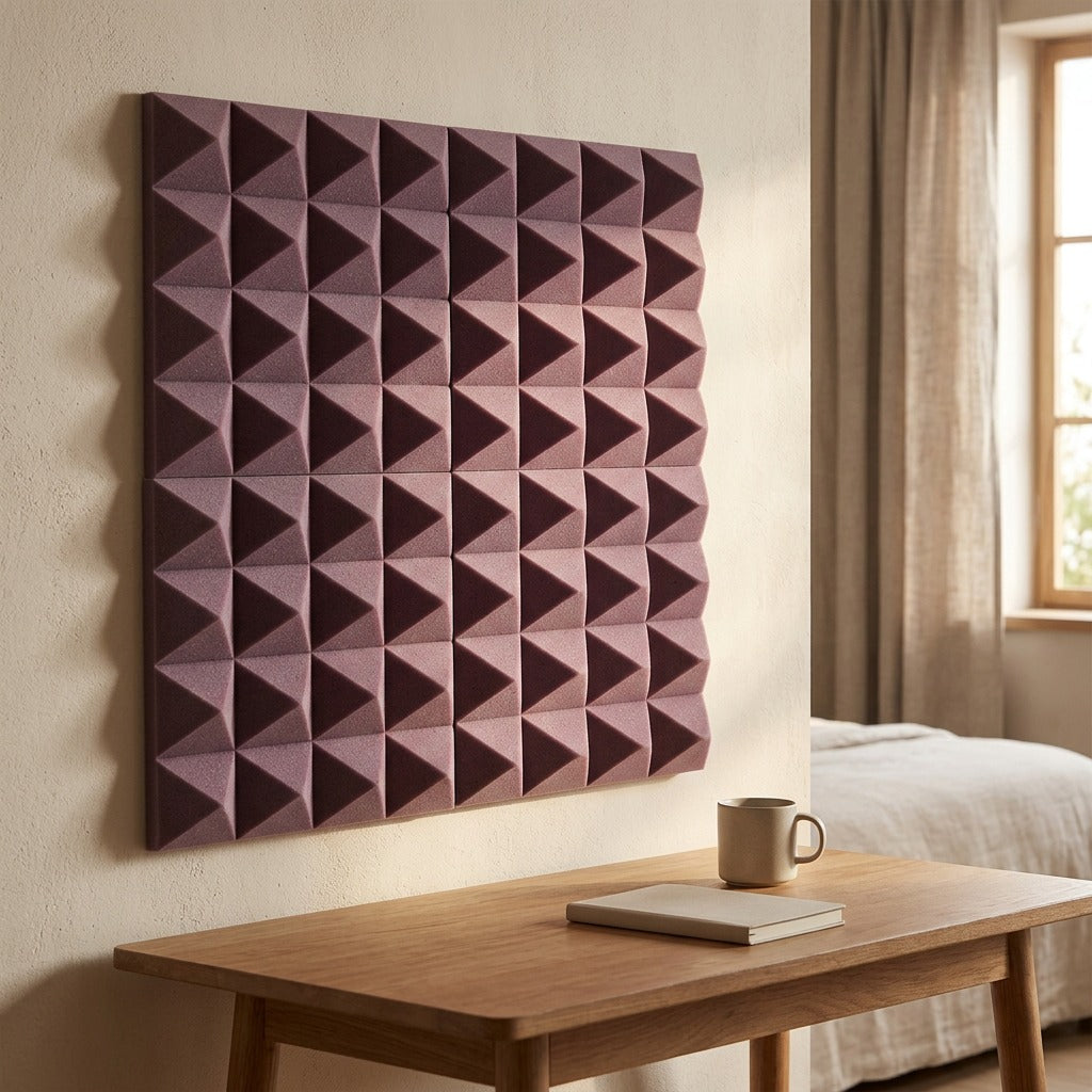 Peakmuff™ Pyramid Sound-Absorbing Foam Panels, styled close view
