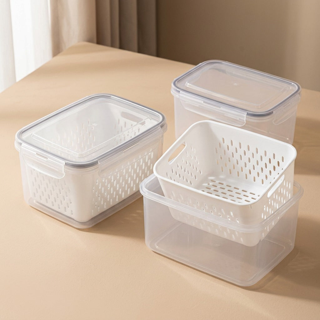 Drainbox™ PP Draining Basket Storage Box, material and detail close-up