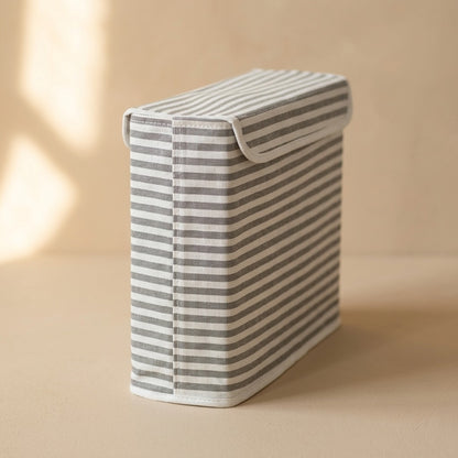 Stripefold™ Striped Foldable Storage Basket, material and detail close-up