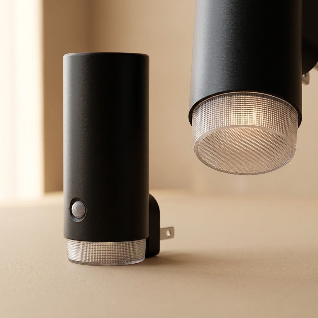 Plugglow™ Plug-In Sensor Night Light, material and detail close-up