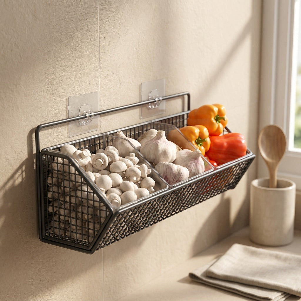 Spicestep™ Carbon Steel Kitchen Spice Rack, styled close view