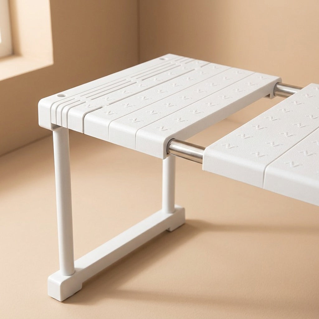 Telescend™ Telescopic Carbon Steel Storage Rack, material and detail close-up