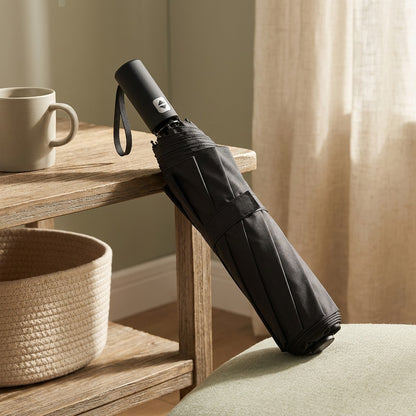 Sunshower™ Folding Umbrella for Sun and Rain, styled close view