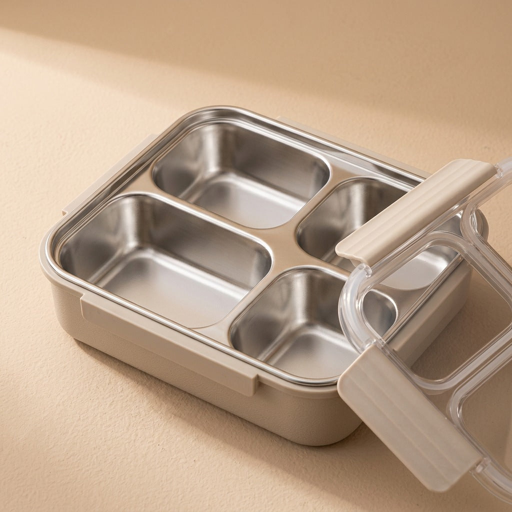 Bentoform™ 304 Stainless Steel Bento Lunch Box, material and detail close-up