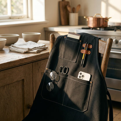 Homeweave™ Canvas Apron for Home Kitchen, styled close view