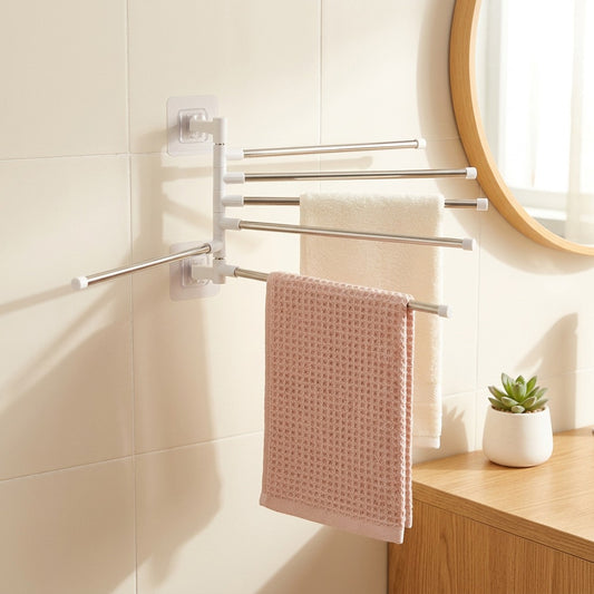 Spincloth™ Plastic Rotating Towel Rack in a calm home setting