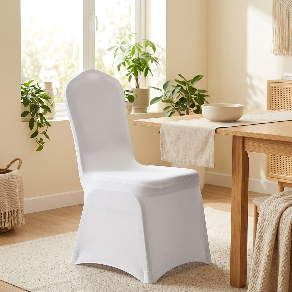 Chairdrape™ Polyester Elastic Chair Cover in a calm home setting