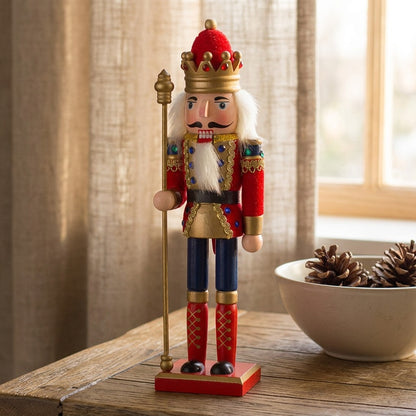 Pineguard™ Lotus Wood Christmas Soldier Decoration, styled close view
