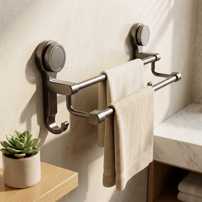 Griptowel™ Suction Cup Bathroom Towel Rack in a calm home setting
