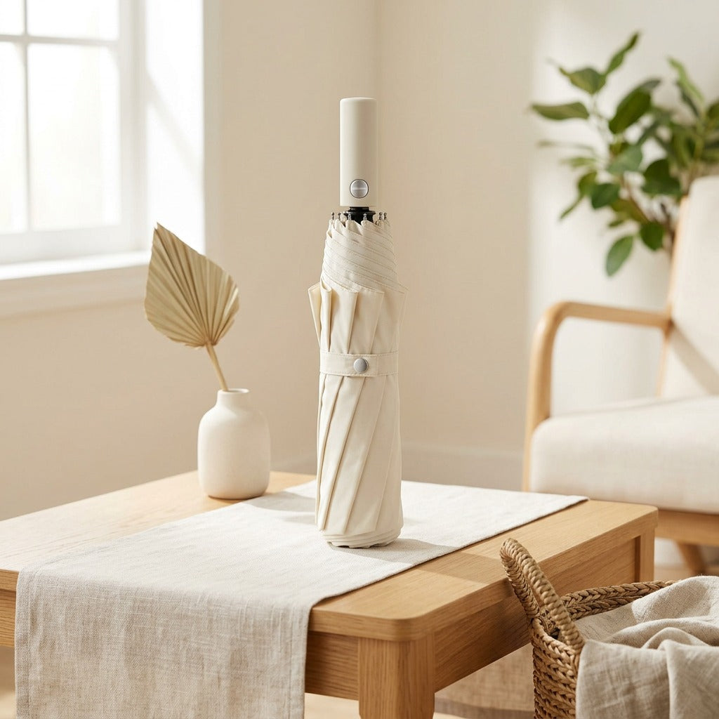 Ribhaven™ 24-Rib Sun Umbrella in a calm home setting