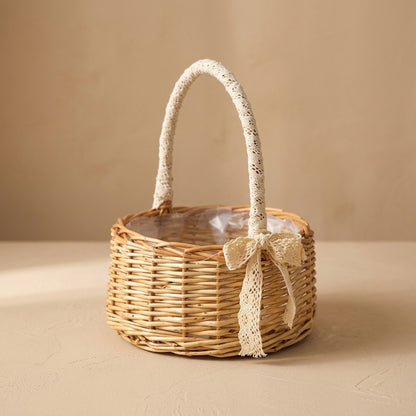 Petalweave™ Wicker Flower Arrangement Basket, material and detail close-up
