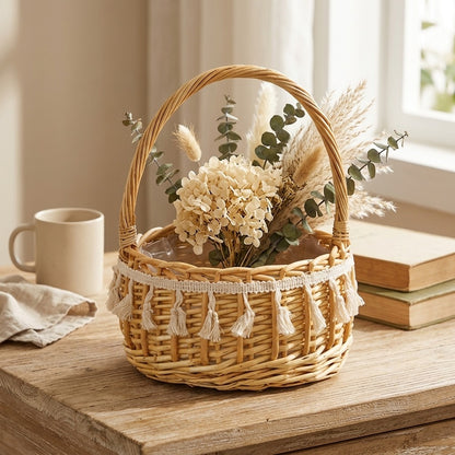 Petalweave™ Wicker Flower Arrangement Basket, styled close view