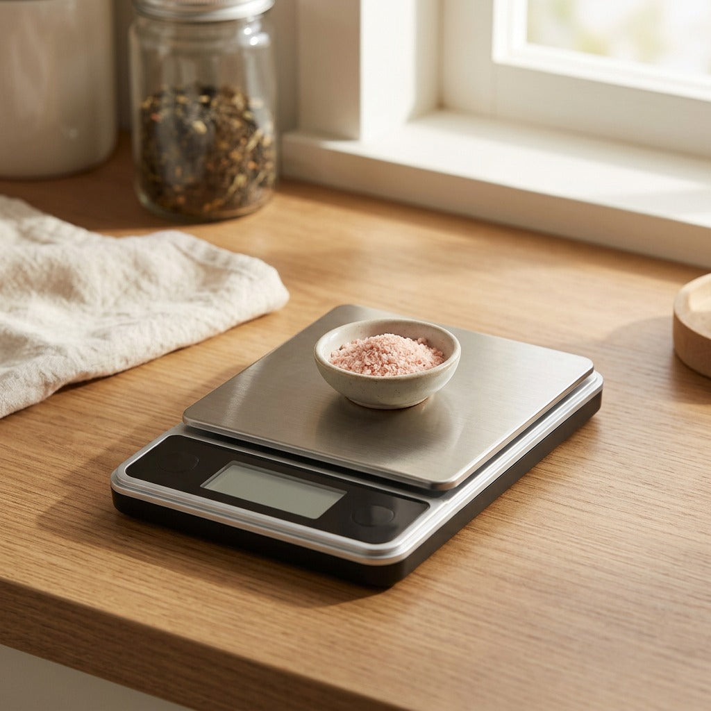 Weighgram™ Mini Gram Kitchen Scale, styled close view
