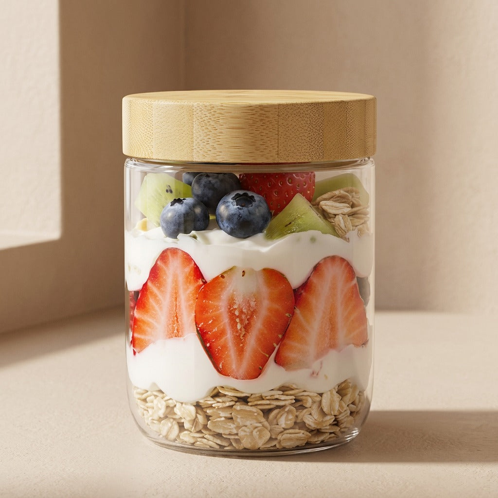 Jarwood™ Glass Storage Jar With Bamboo Lid