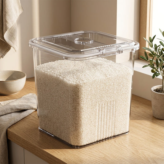 Grainstow™ PP Plastic Rice Storage Container in a calm home setting