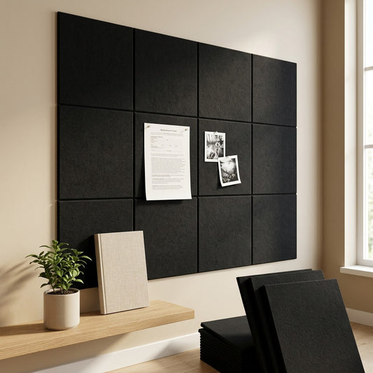 Felthush™ 30×30 Felt Sound-Absorbing Panels in a calm home setting