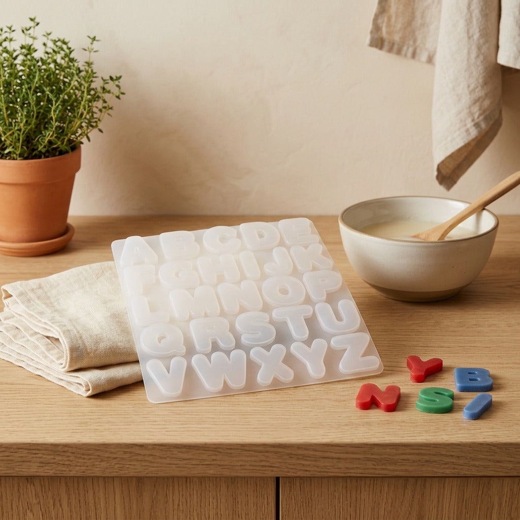 Letterloaf™ Silicone Letter Cake Mold in a calm home setting