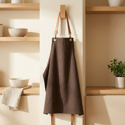 Bareweave™ Sleeveless Solid Color Apron in a calm home setting