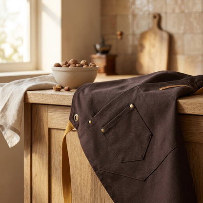 Bareweave™ Sleeveless Solid Color Apron, styled close view