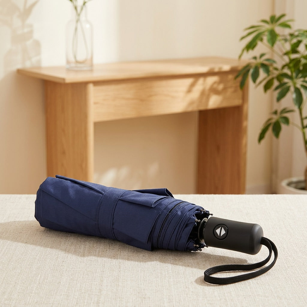 Rainseal™ Vinyl-Coated Folding Umbrella in a calm home setting