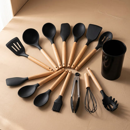 Stirpair™ Silicone Spatula and Spoon Set, material and detail close-up
