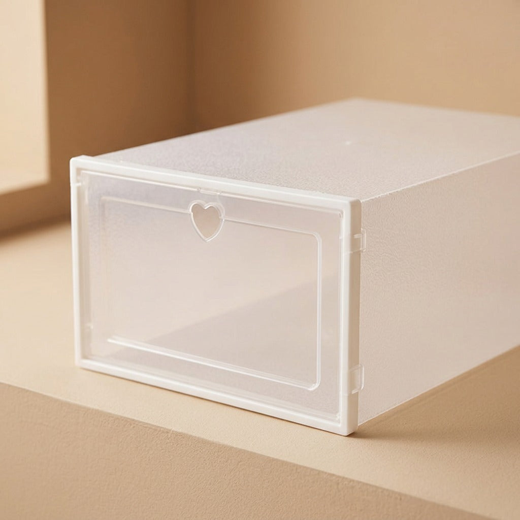 Soleflat™ Foldable Plastic Shoe Storage Box, material and detail close-up