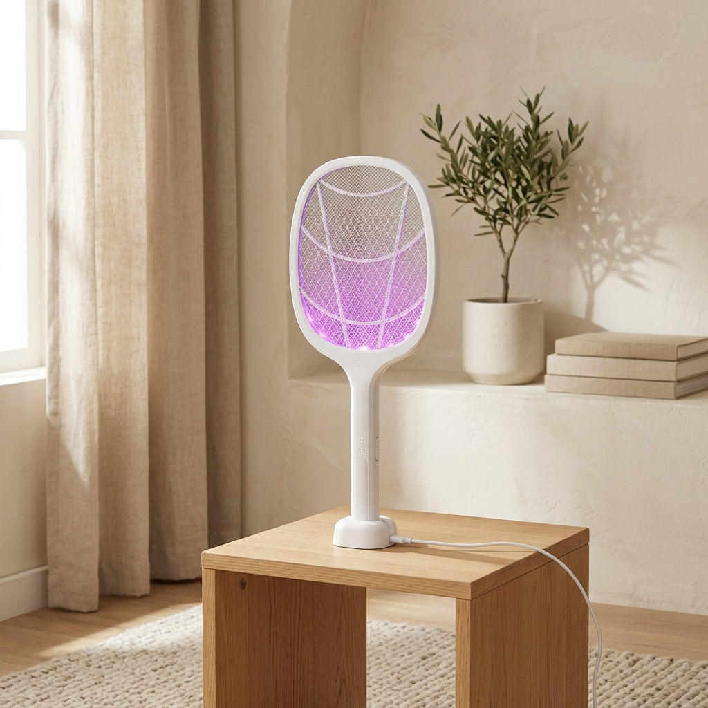 Bugzap™ Electric Mosquito Swatter Lamp in a calm home setting
