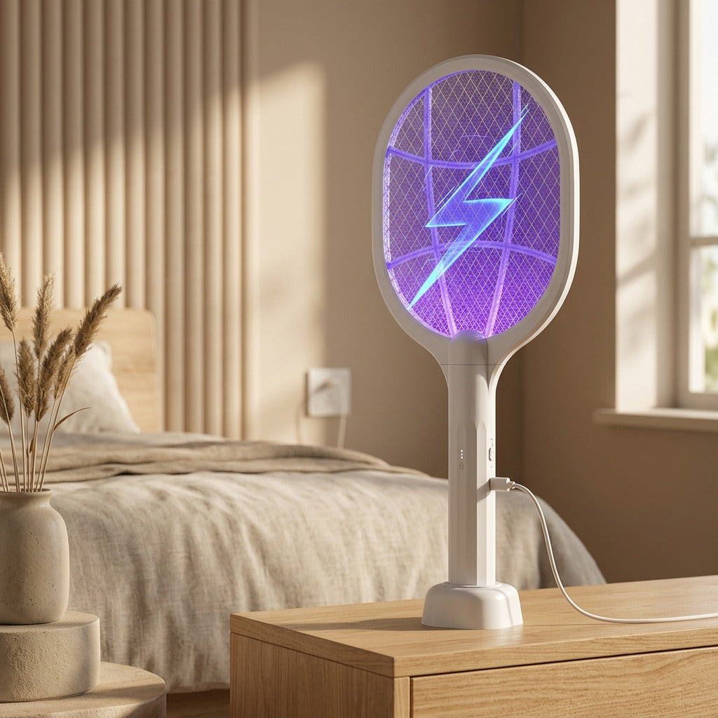 Bugzap™ Electric Mosquito Swatter Lamp, styled close view