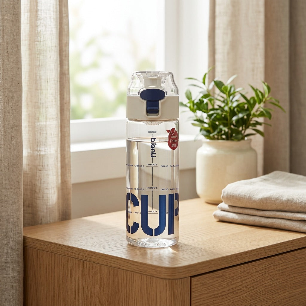 Sipflow™ Tritan Sports Water Cup in a calm home setting
