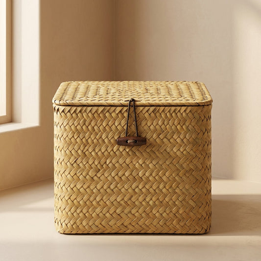 Bamboohide™ Square Bamboo Storage Box With Lid