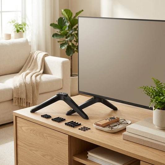 Viewrise™ Smart TV Monitor Stand Set in a calm home setting