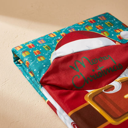 Merrycover™ Christmas Polyester Dining Chair Cover, material and detail close-up