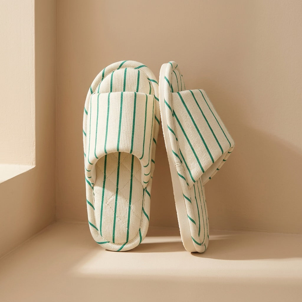 Stripestep™ Striped PVC Sole House Slippers