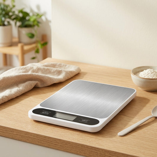 Cookweigh™ Electronic Kitchen Scale in a calm home setting