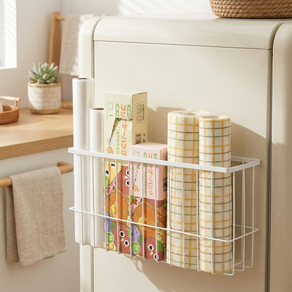 Fridgelatch™ Magnetic Refrigerator Storage Rack in a calm home setting