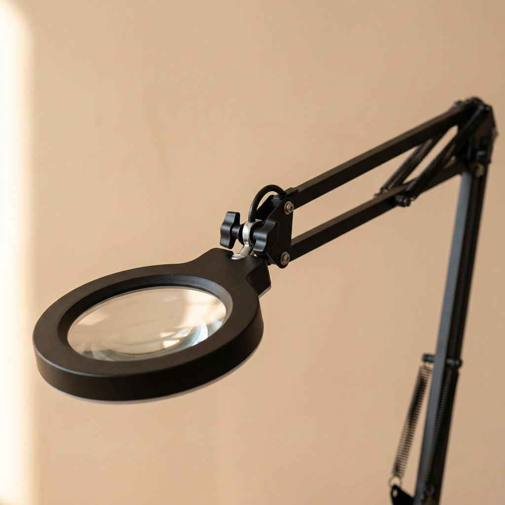 Magniview™ LED Magnifying Table Lamp, material and detail close-up