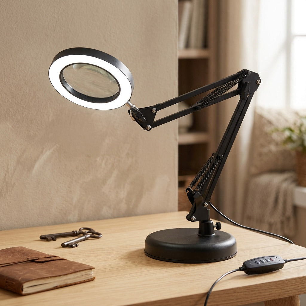 Magniview™ LED Magnifying Table Lamp, styled close view