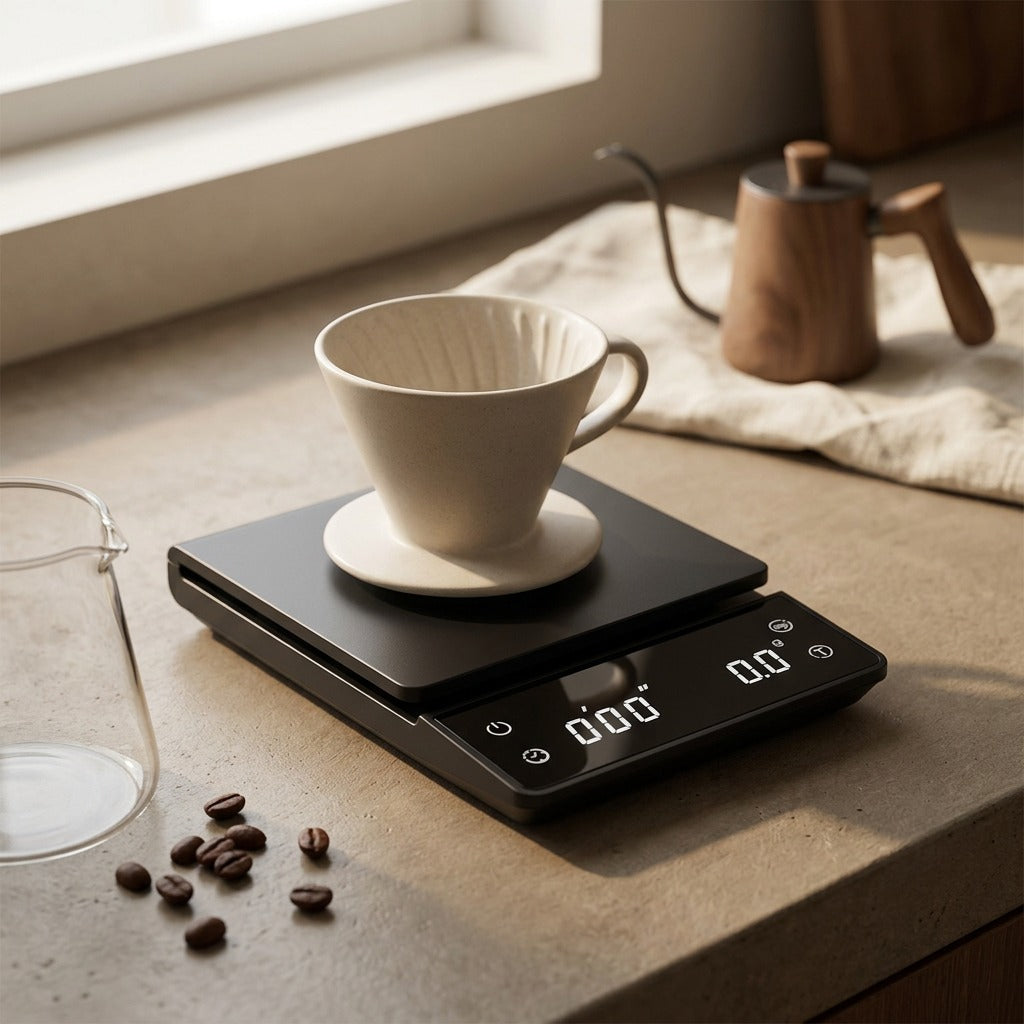 Brewscale™ 3kg Digital Coffee Scale, styled close view